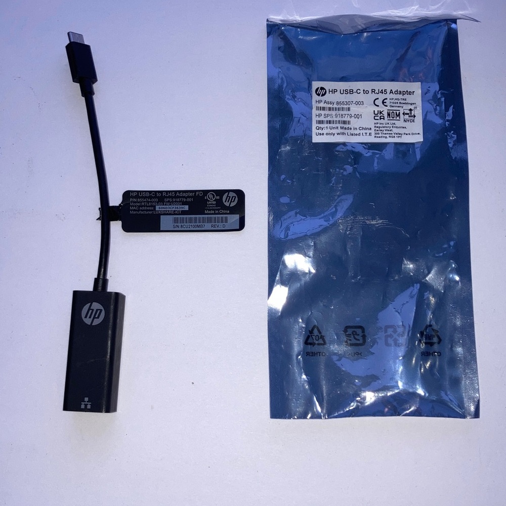 HEWLETT PACKARD USB-C to RJ45 Adapter NEW - Picture 9 of 12